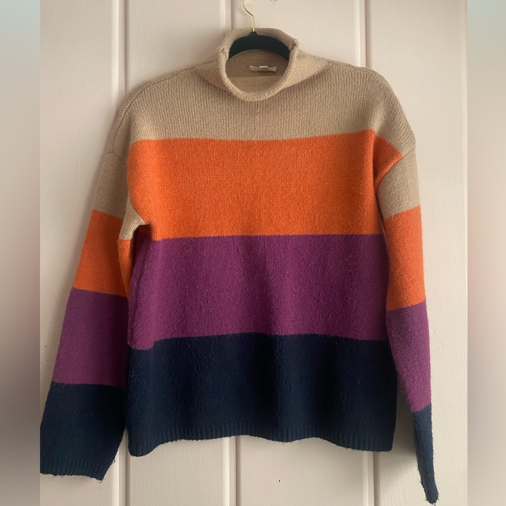 Mystree Multicolor Striped Turtleneck Sweater